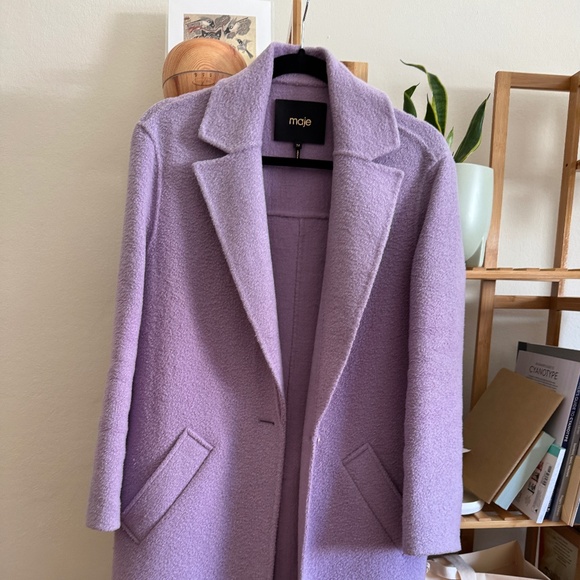 Maje Lilac Coat – Classic & Elegant Mid-Season Style - Picture 1 of 7